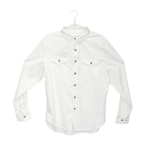 JACHS White Cotton Button-Up Shirt Men’s Size Medium Long Sleeve jachs New NWT - Picture 1 of 7